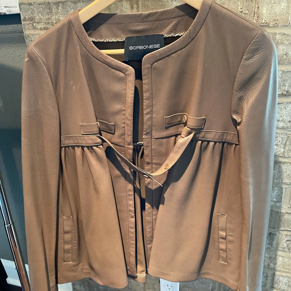 Carmel leather Italian Borbonese jacket